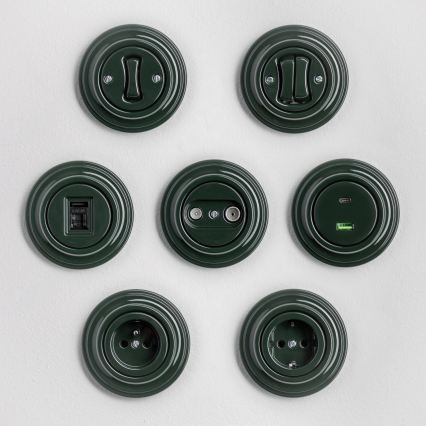Reblig - Retro A+C USB Socket with Frame, Green