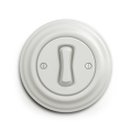 Reblig - Retro Ceramic Button with Frame, White