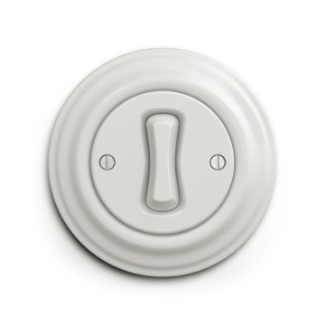 Reblig - Retro Ceramic Button with Frame, White
