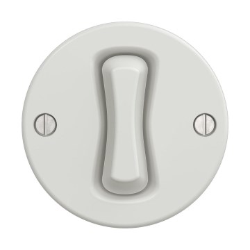 Reblig - Retro cross (four-way) switch, frameless, No. 7, ceramic white