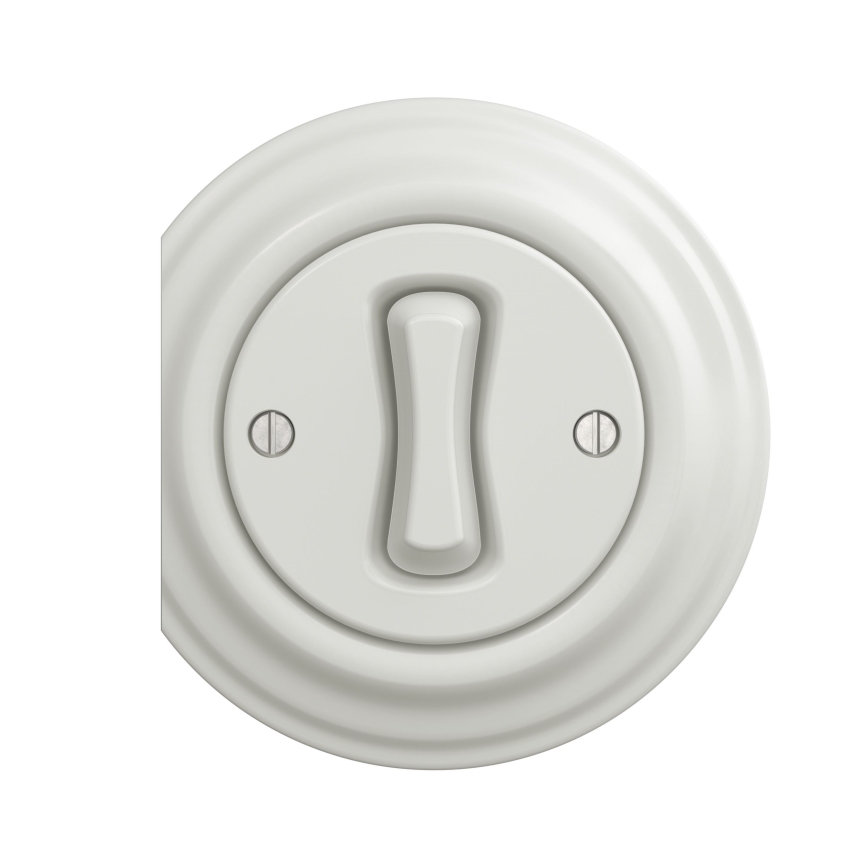 Reblig - Retro cross (four-way) switch, frameless, No. 7, ceramic white