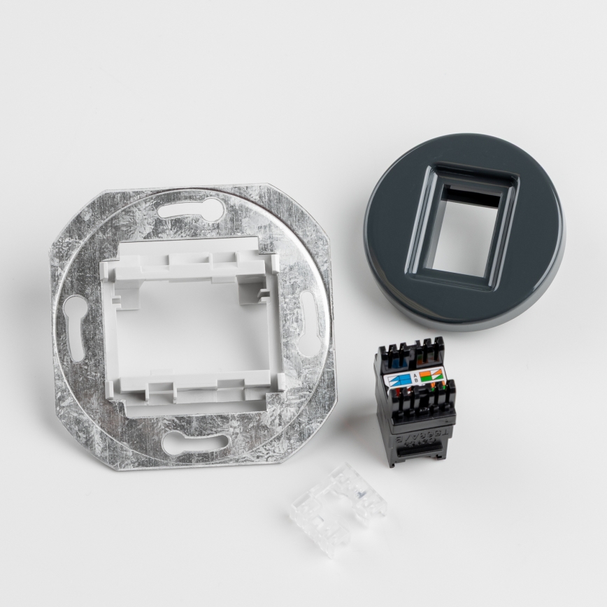 Reblig - Retro data outlet with anthracite frame