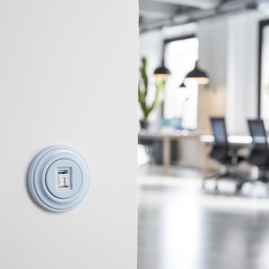 Reblig - Retro data socket with frame, blue