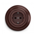 Reblig - Retro domestic SCHUKO wall socket with frame 230V/16A, brown