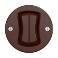 Reblig - Retro double-gang staircase switch, frameless, model 6+6, brown