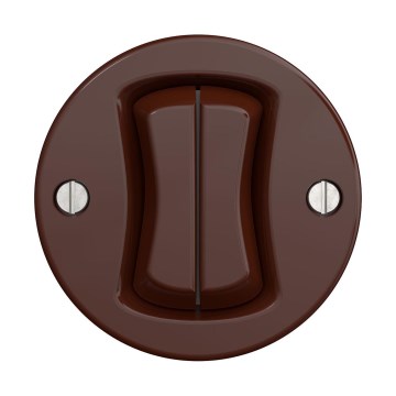 Reblig - Retro double-gang staircase switch, frameless, model 6+6, brown
