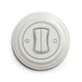 Reblig - Retro Double Push Button with Frame, White Ceramic