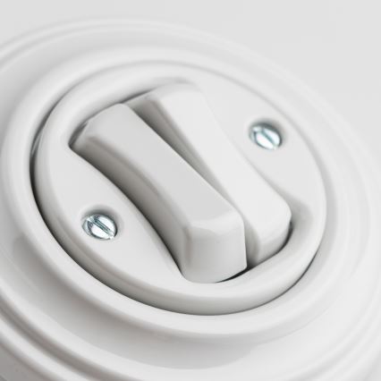Reblig - Retro Double Push Button with Frame, White Ceramic
