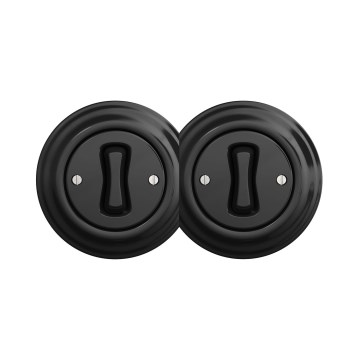 Reblig - Retro Double Single-Pole Switch with Frame No. 1, Black