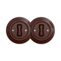 Reblig - Retro Double Single-Pole Switch with Frame No. 1, Brown