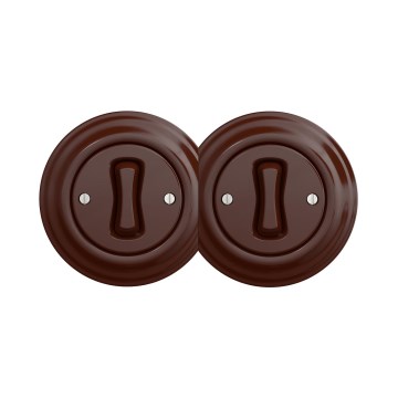 Reblig - Retro Double Single-Pole Switch with Frame No. 1, Brown