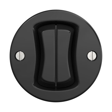 Reblig - Retro Double Staircase Switch, Frameless, No. 6+6, Black