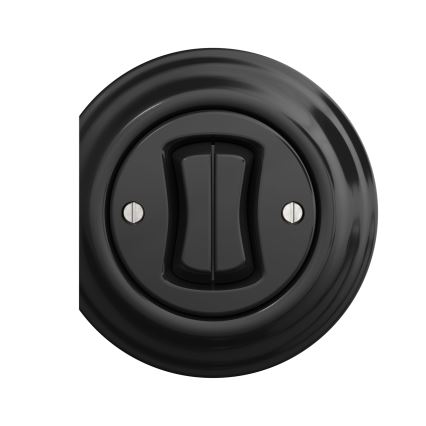 Reblig - Retro Double Staircase Switch, Frameless, No. 6+6, Black