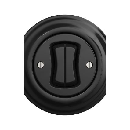 Reblig - Retro Double Staircase Switch, Frameless, No. 6+6, Black