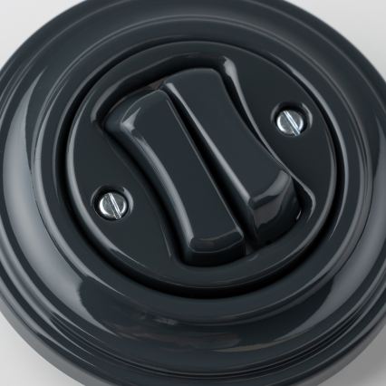 Reblig - Retro double staircase switch with frame No. 6+6, anthracite