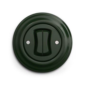 Reblig - Retro Double Staircase Switch with Frame No. 6+6 green