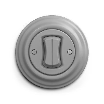 Reblig - Retro double stairway switch with 6+6 frame, gray