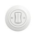 Reblig - Retro double stairway switch with frame No. 6+6 in snow white