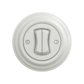 Reblig - Retro double stairway (two-way) switch with frame No. 6+6, ceramic white