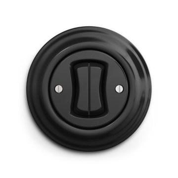 Reblig - Retro Double Switch with Frame, Black