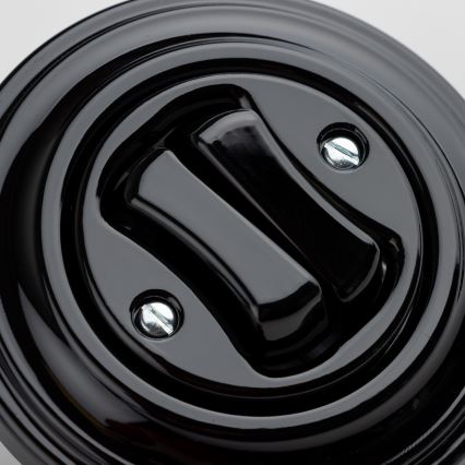 Reblig - Retro Double Switch with Frame, Black
