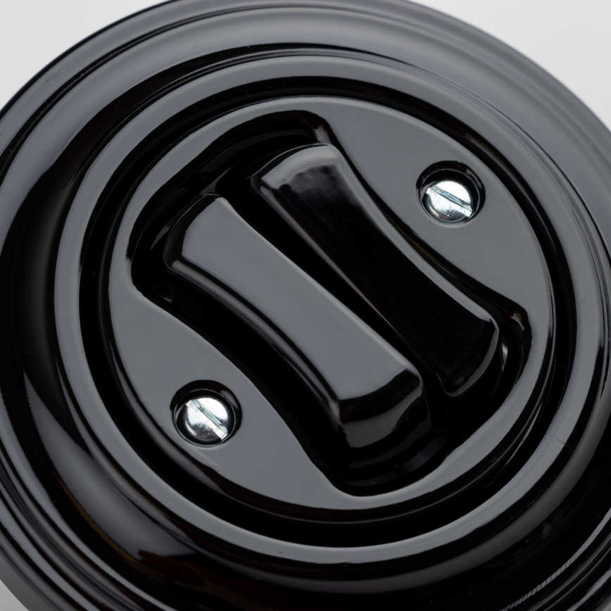 Reblig - Retro Double Switch with Frame, Black