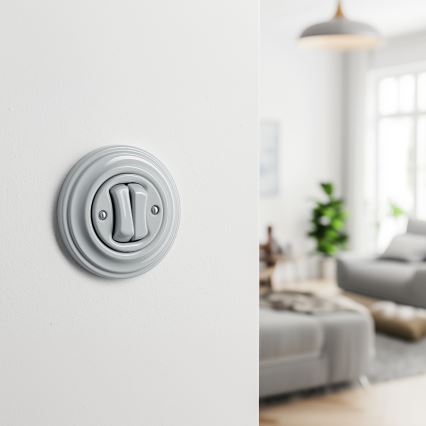 Reblig - Retro Double Switch with Frame, Gray