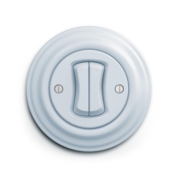 Reblig - Retro Double Two-Way Stair Switch with Frame No. 6+6, Blue