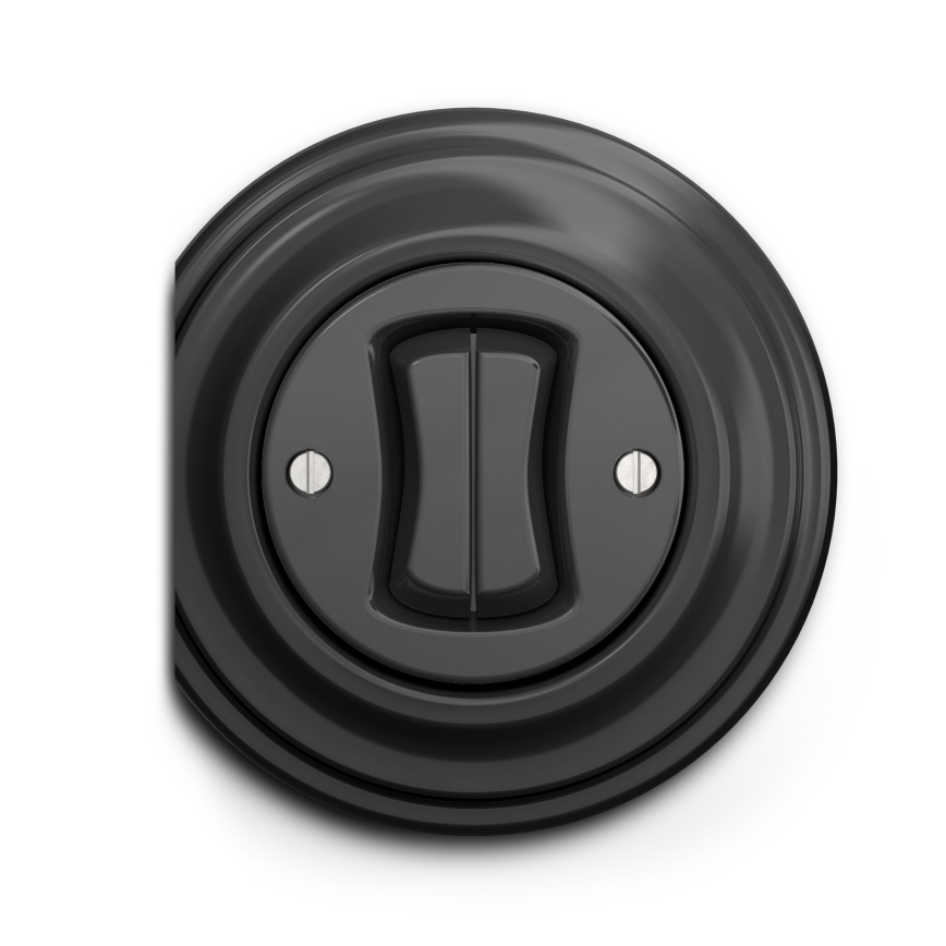 Reblig - Retro double two-way staircase switch, frameless, No. 6+6, anthracite