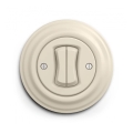 Reblig - Retro Double Two-Way Staircase Switch with Frame No. 6+6, Beige