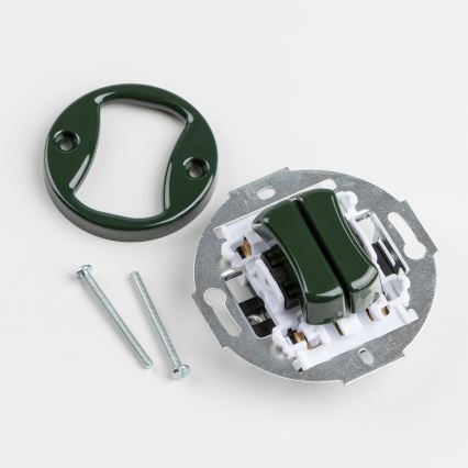 Reblig - Retro Dual Push-Button Switch, Frameless, Green
