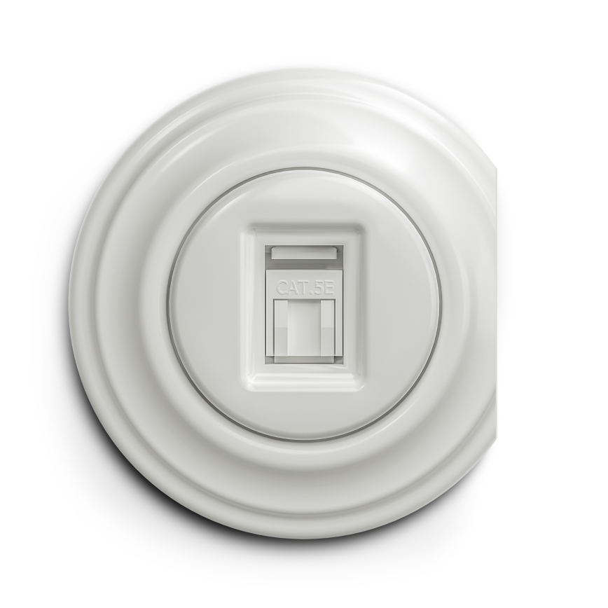 Reblig - Retro end frame, white ceramic