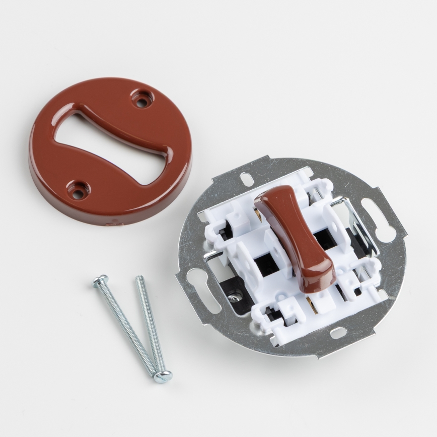 Reblig - Retro four-way switch, frameless, No. 7, brown