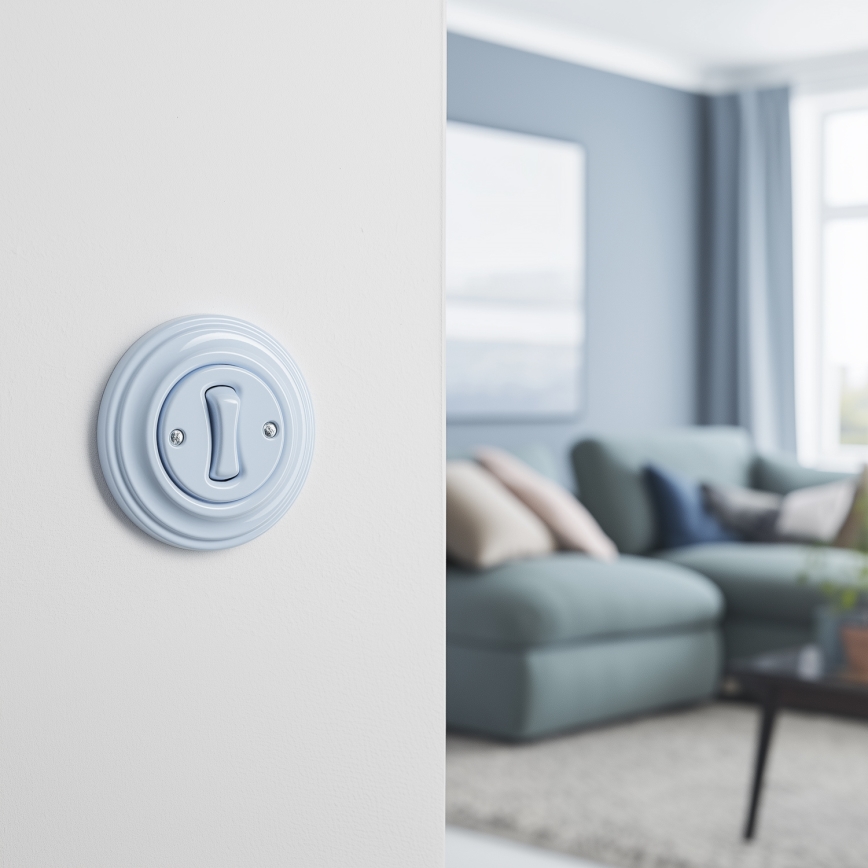 Reblig - Retro Framed Button, Blue