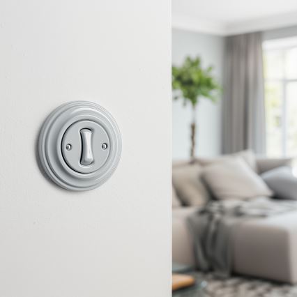 Reblig - Retro Framed Button, Gray