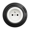 Reblig - Retro framed wall outlet 230V snow white/black