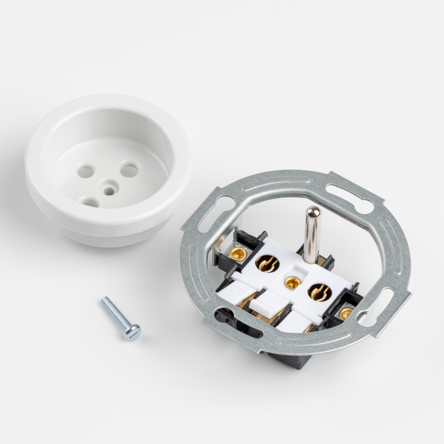 Reblig - Retro Frameless 230V Ceramic Socket, White