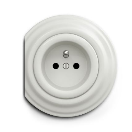 Reblig - Retro Frameless 230V Ceramic Socket, White