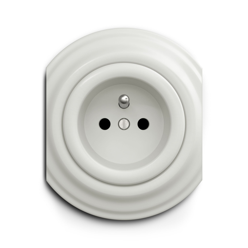 Reblig - Retro Frameless 230V Ceramic Socket, White