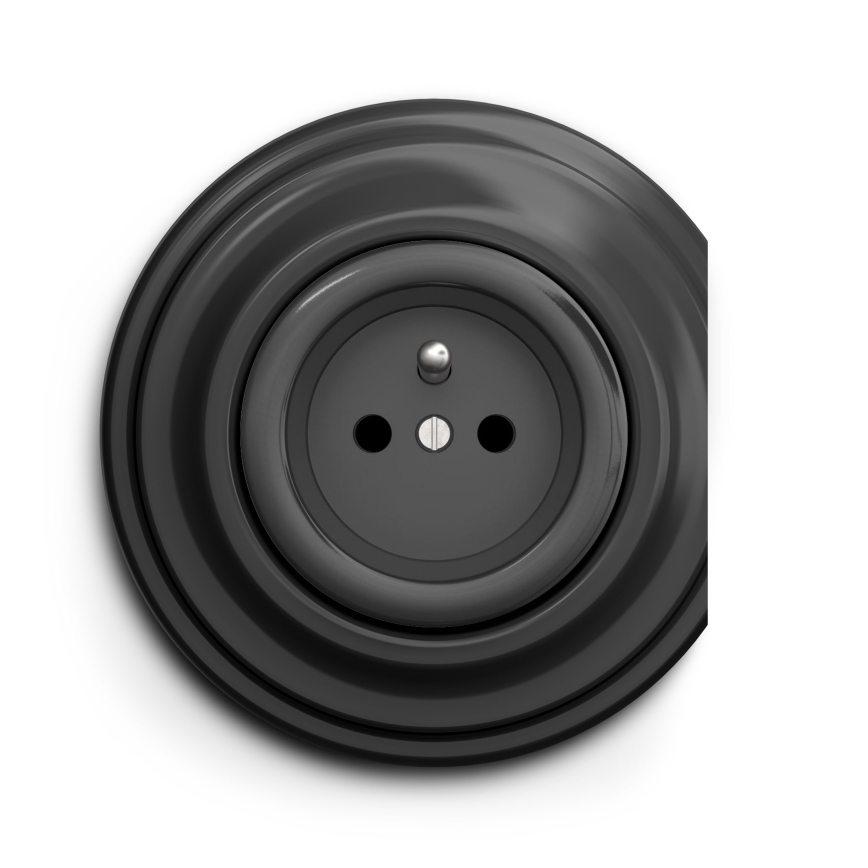 Reblig - Retro Frameless 230V Home Socket, Anthracite