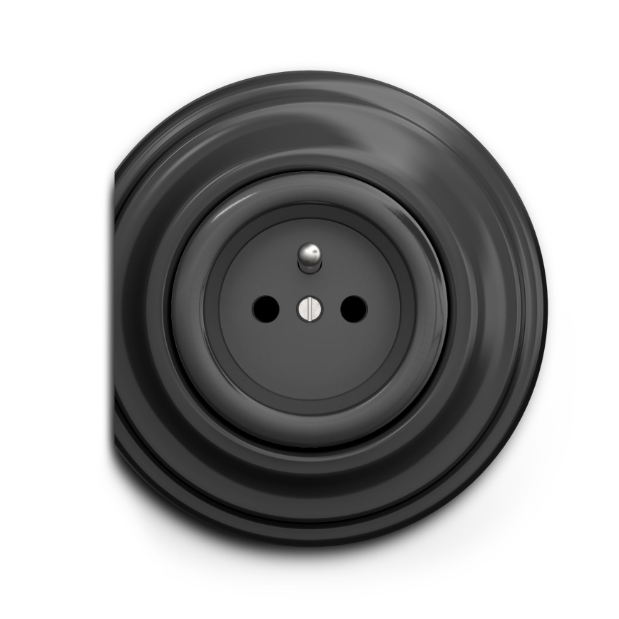 Reblig - Retro Frameless 230V Home Socket, Anthracite