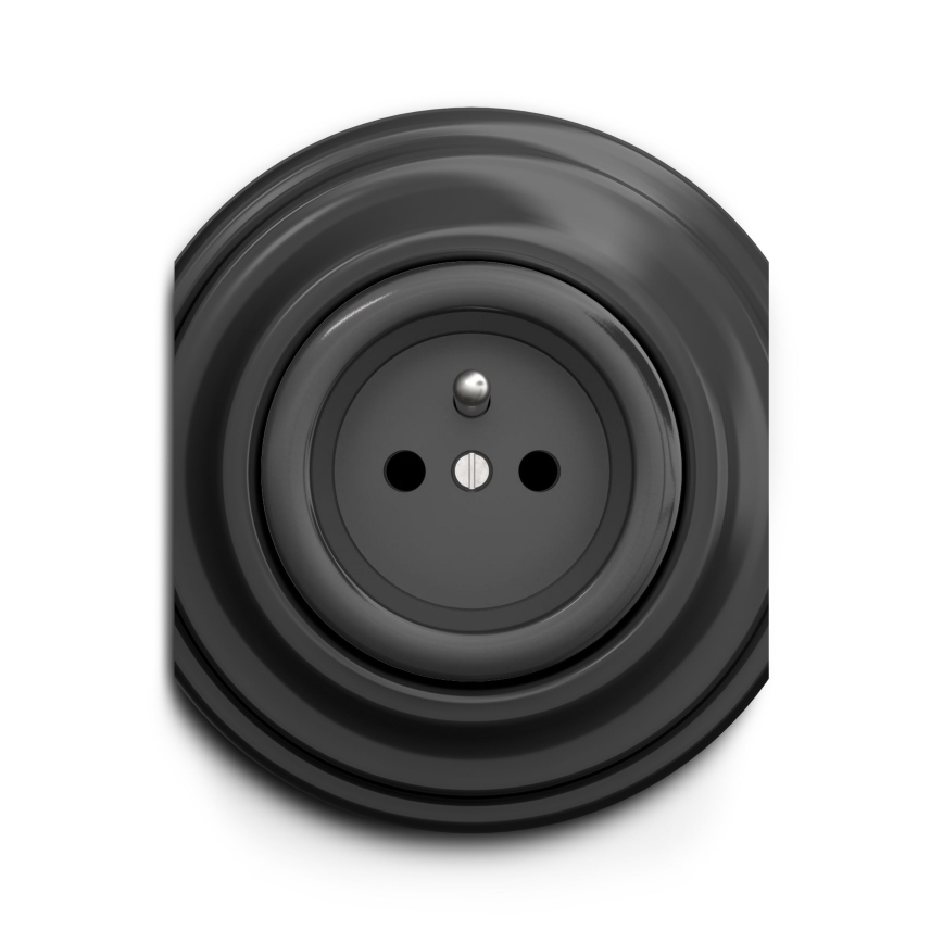 Reblig - Retro Frameless 230V Home Socket, Anthracite
