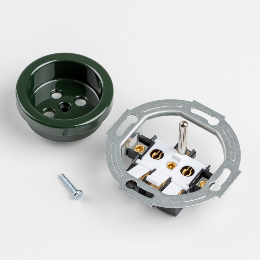 Reblig - Retro Frameless 230V Household Wall Socket, Green