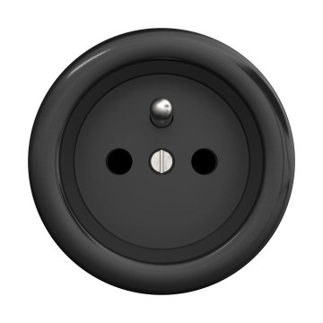 Reblig - Retro Frameless 230V Wall Socket, Black