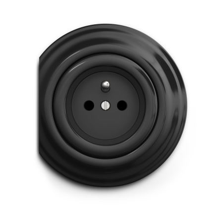 Reblig - Retro Frameless 230V Wall Socket, Black