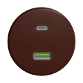 Reblig - Retro Frameless A+C USB Outlet, Brown