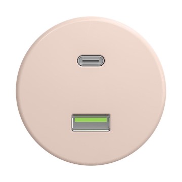 Reblig - Retro Frameless A+C USB Socket, Dusty Pink