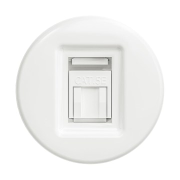 Reblig - Retro frameless data outlet, snow white