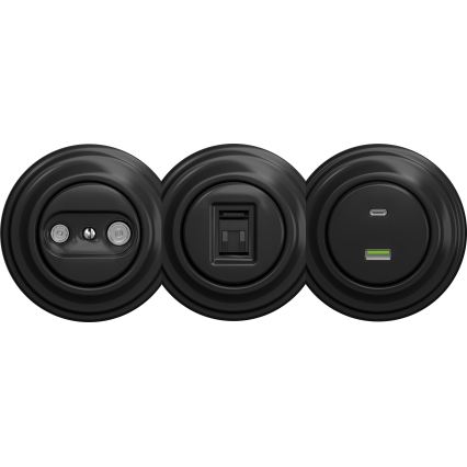 Reblig - Retro Frameless Data Socket, Black