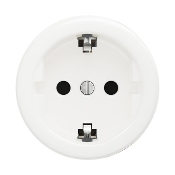 Reblig - Retro frameless domestic SCHUKO 230V/16A socket snow white